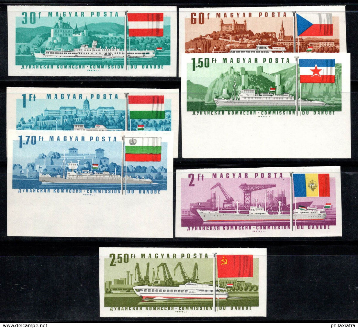 Hongrie 1967 Mi. 2323-29 B Neuf ** 100% Navires Sur Le Danube - Unused Stamps