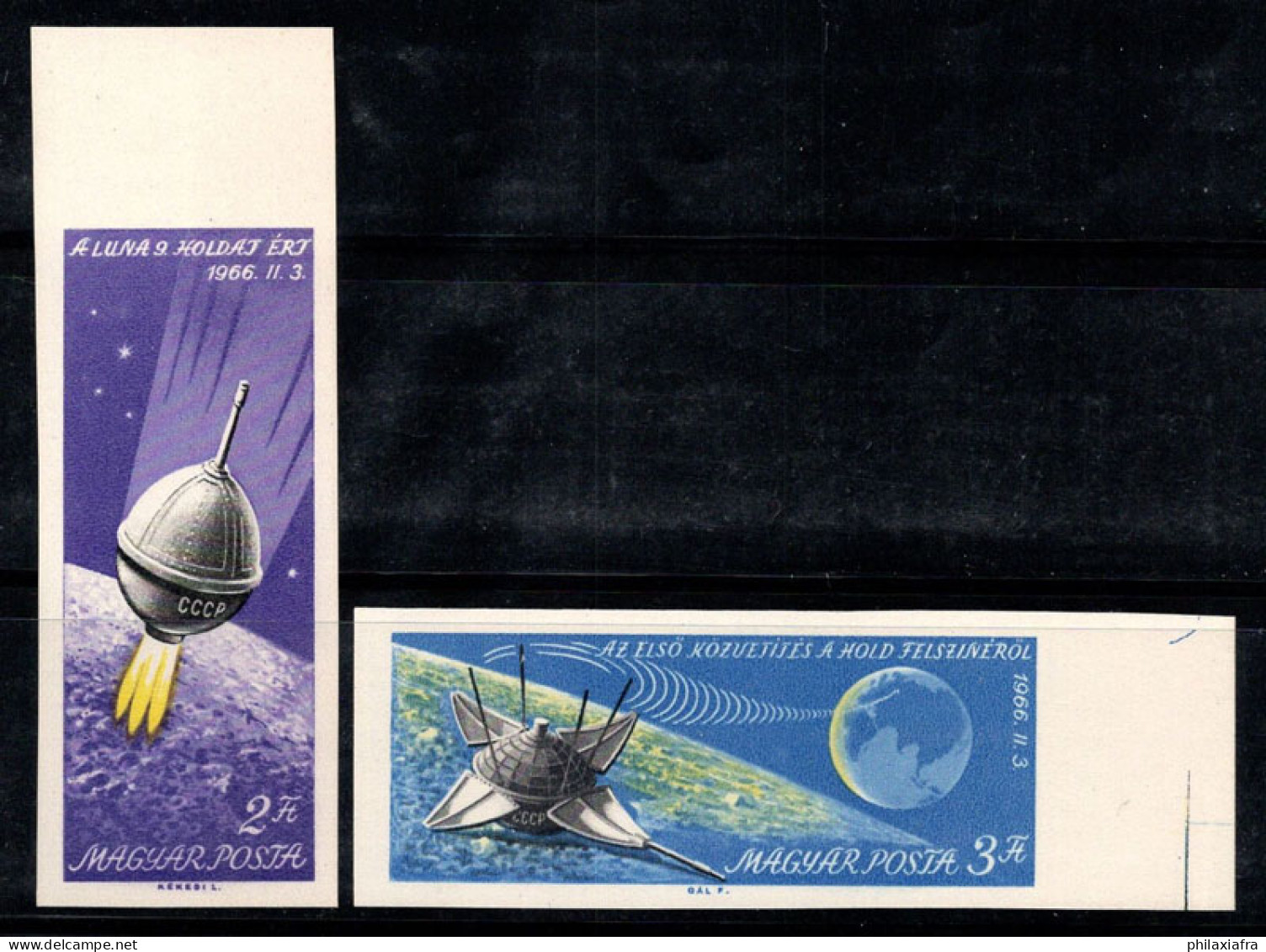 Hongrie 1966 Mi. 2218-19 B Neuf ** 100% Atterrissage Sur La Lune 9 - Unused Stamps