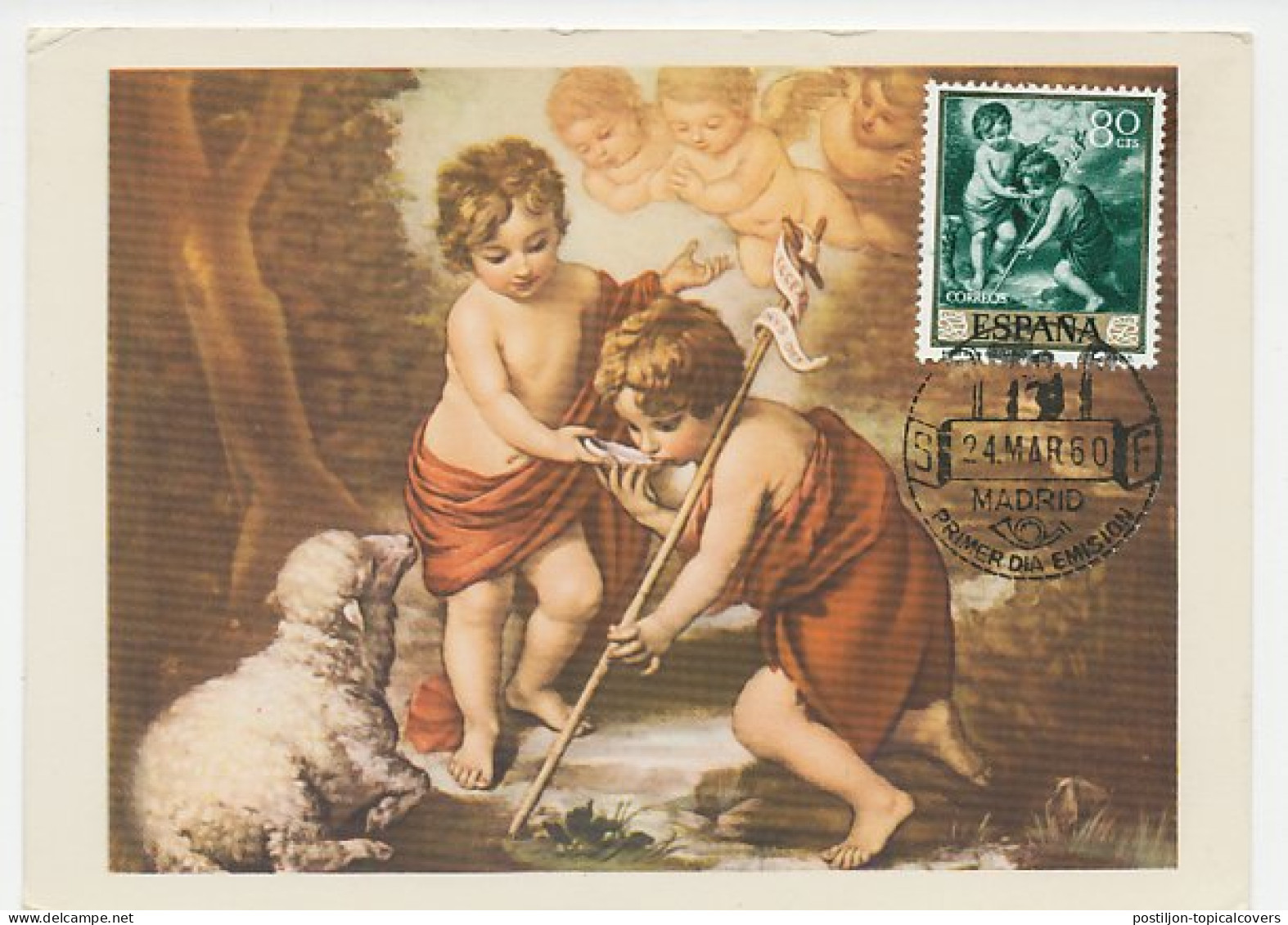 Maximum Card Spain 1960 Child Jesus Christ - Bartolome Estaban Murillo - Autres & Non Classés