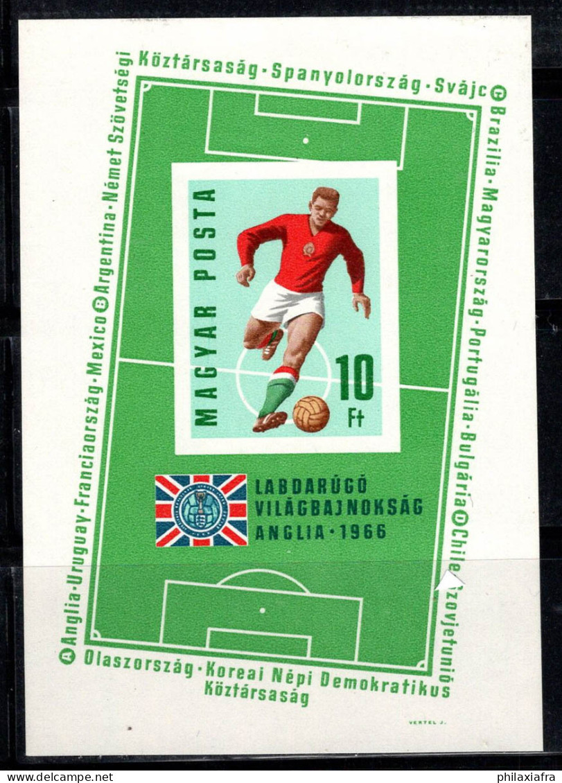 Hongrie 1966 Mi. Bl.53 B Bloc Feuillet 100% Neuf ** 10 Pieds, Joueur De Football - Blocks & Sheetlets