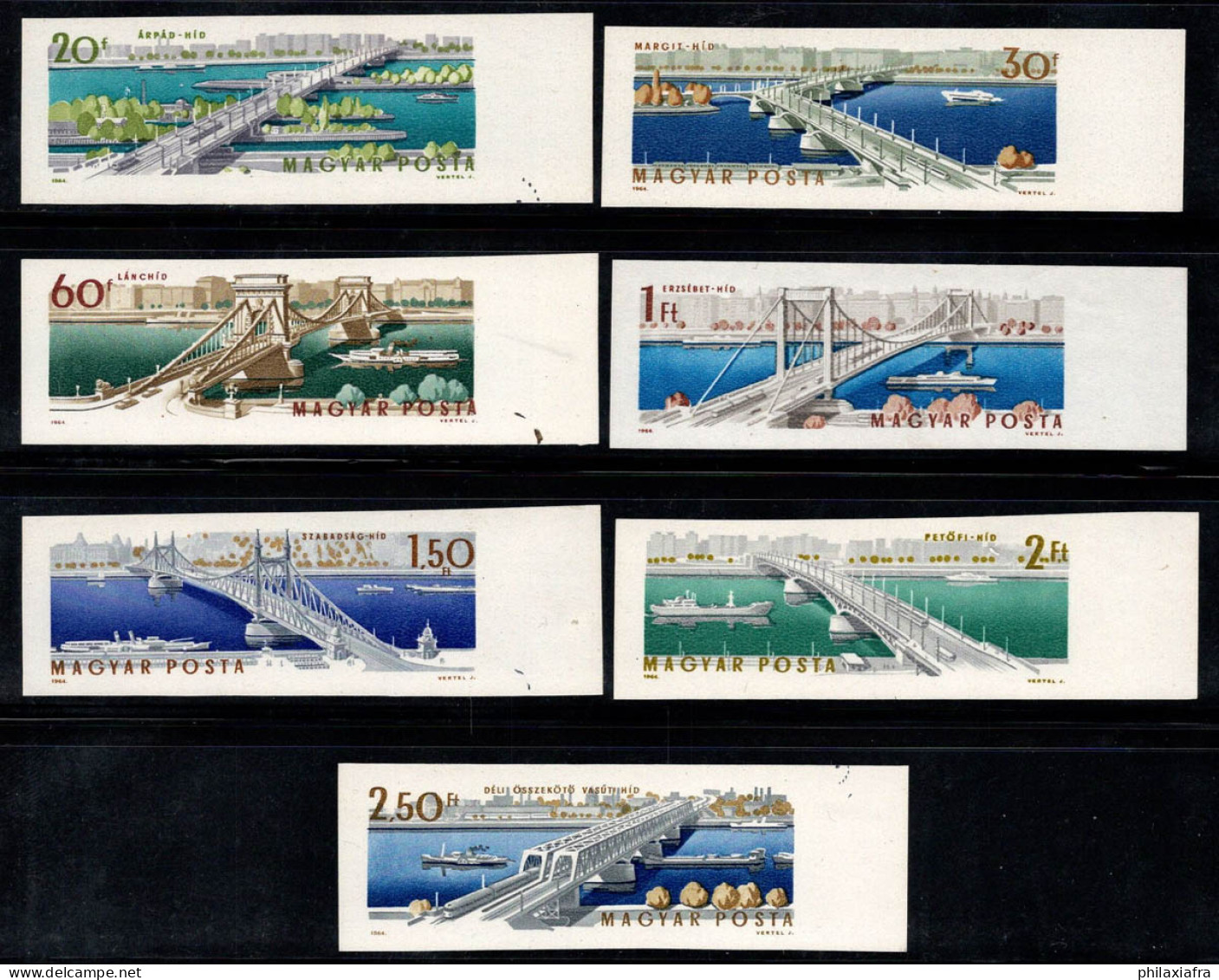 Hongrie 1964 Mi. 2071-77 B Neuf ** 100% Pont Elisabeth à Budapest - Unused Stamps