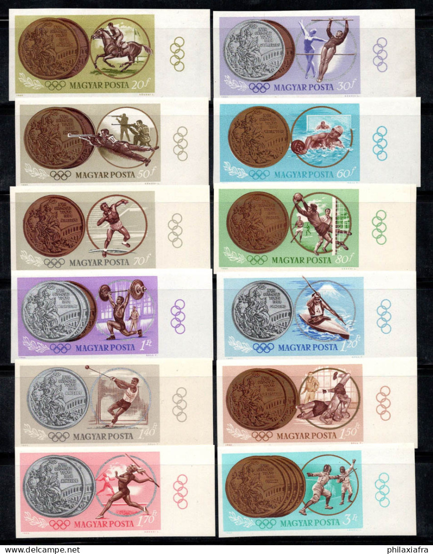 Hongrie 1965 Mi. 2089-2100 B Neuf ** 100% Médailles Olympiques, 20 F, 30 F... - Unused Stamps