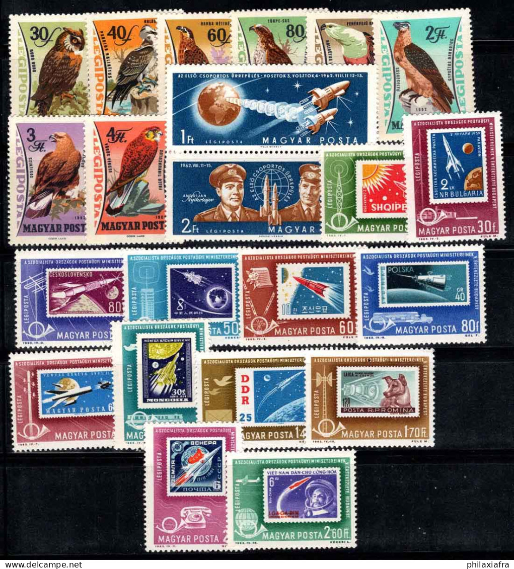 Hongrie 1962-63 Neuf ** 60% Poste Aérienne Oiseaux De Proie, Vol Spatial - Unused Stamps