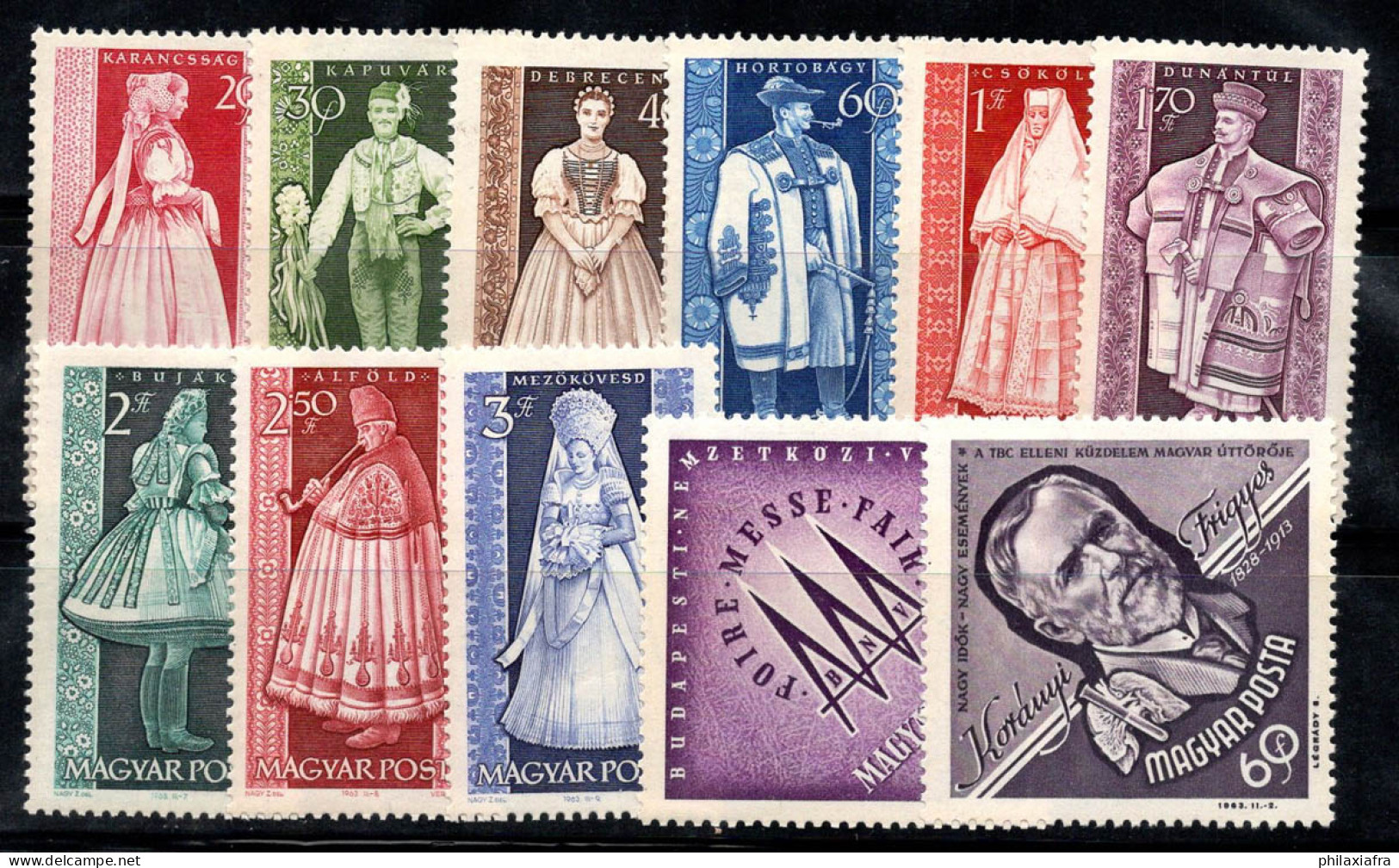 Hongrie 1963 Neuf ** 100% Costumes Folkloriques, Médecin F.Korànyi - Unused Stamps