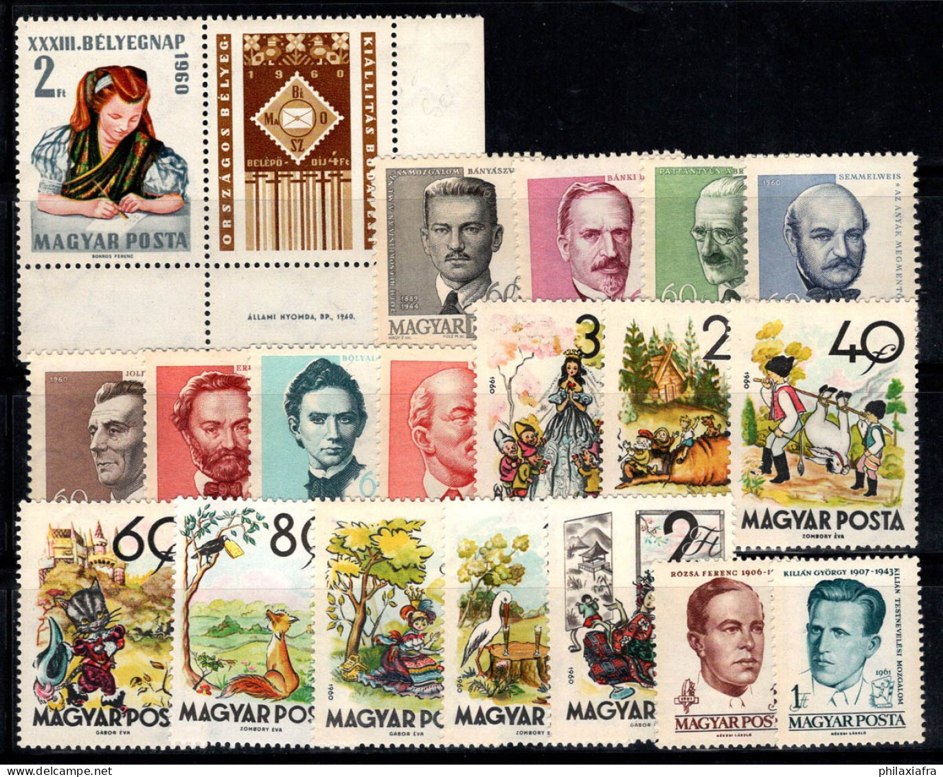 Hongrie 1960-61 Neuf ** 100% Histoires Courtes,Écriture De Fille,Personnalité - Unused Stamps