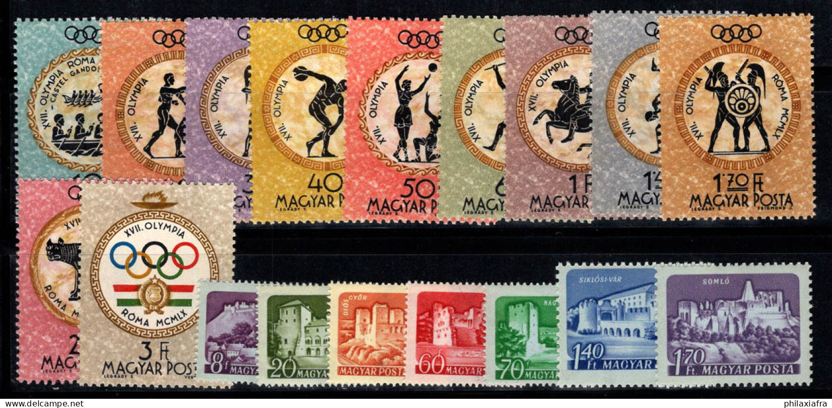 Hongrie 1960 Neuf ** 80% Jeux Olympiques, Rome, Châteaux Et Palais - Nuevos