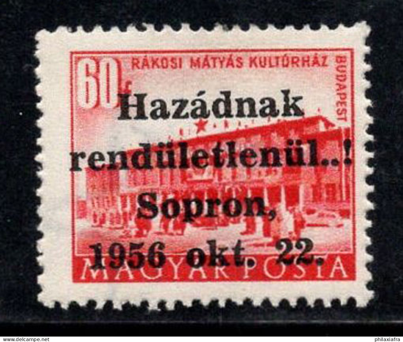 Hongrie- Sopron 1956 Mi. 8 Neuf ** 100% Surimprimé 60 F, Sopron, Bâtiments - Unused Stamps