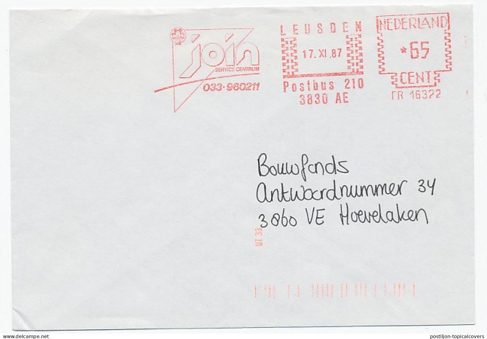 Meter Cover Netherlands 1987 Scouting - Other & Unclassified