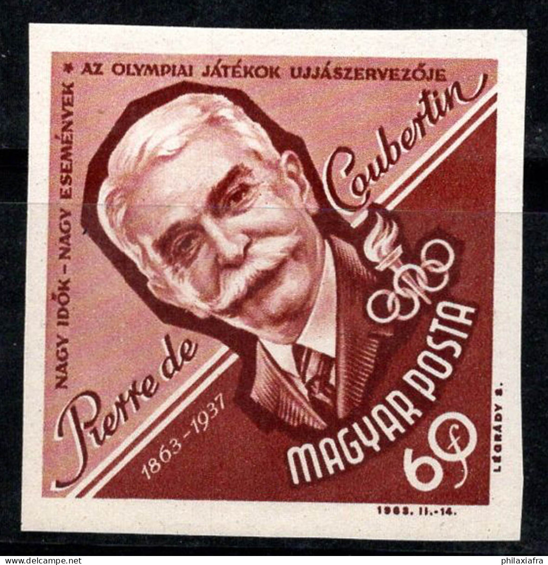 Hongrie 1963 Mi. 1953 B Neuf ** 100% 60 F, P.de Coubertin, Jeux Olympiques - Neufs