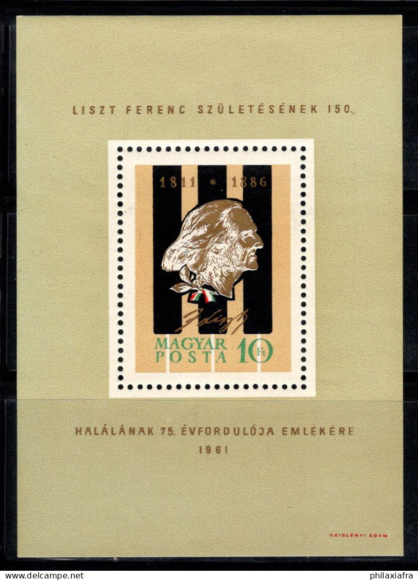 Hongrie 1961 Mi. Bl.32 A Bloc Feuillet 100% Neuf ** 10 Pieds, Franz Liszt Compositeur - Blocks & Sheetlets