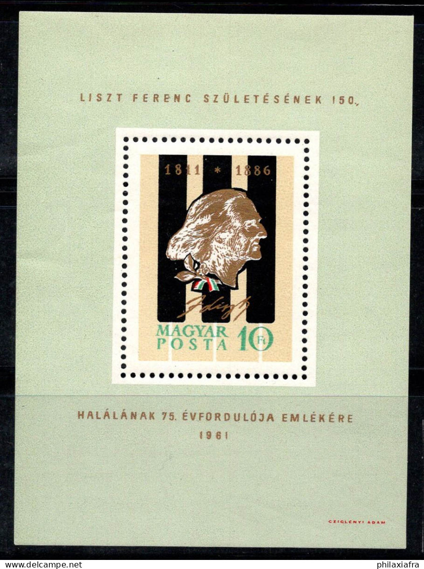 Hongrie 1961 Mi. Bl.32 A Bloc Feuillet 80% Neuf ** 10 Ft, Franz Liszt, Compositeur - Blocks & Sheetlets