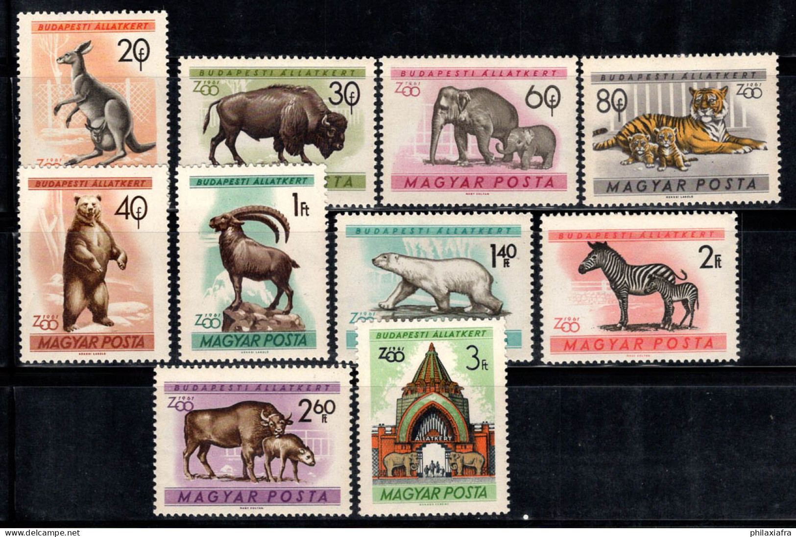 Hongrie 1961 Mi. 1727-36 A Neuf ** 100% Zoo De Budapest,Animaux - Neufs