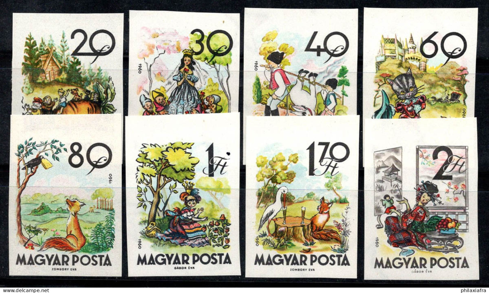 Hongrie 1960 Mi. 1718-25 B Neuf ** 80% Contes, Blanche-Neige, Navet... - Unused Stamps