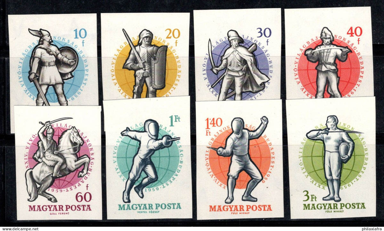 Hongrie 1959 Mi. 1601-08 B Neuf ** 100% Championnats Du Monde D'escrime - Unused Stamps