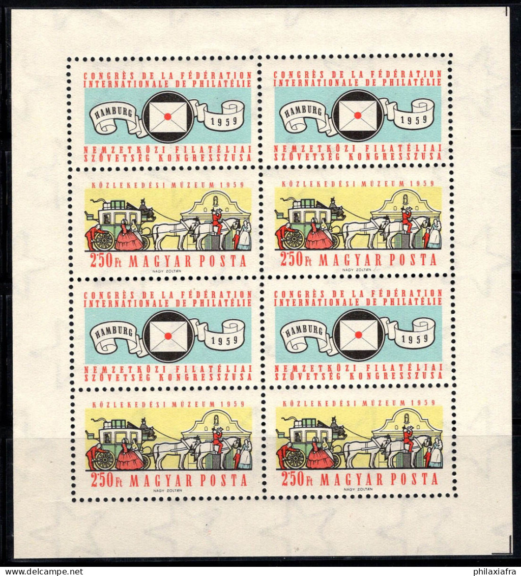 Hongrie 1959 Mi. 1583 A Mini Feuille 100% Neuf * La Diligence, 2,50 Pieds... - Hojas Bloque