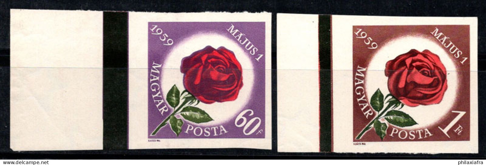 Hongrie 1959 Mi. 1581-82 B Neuf ** 40% La Rose,60 F, 1 Ft - Unused Stamps