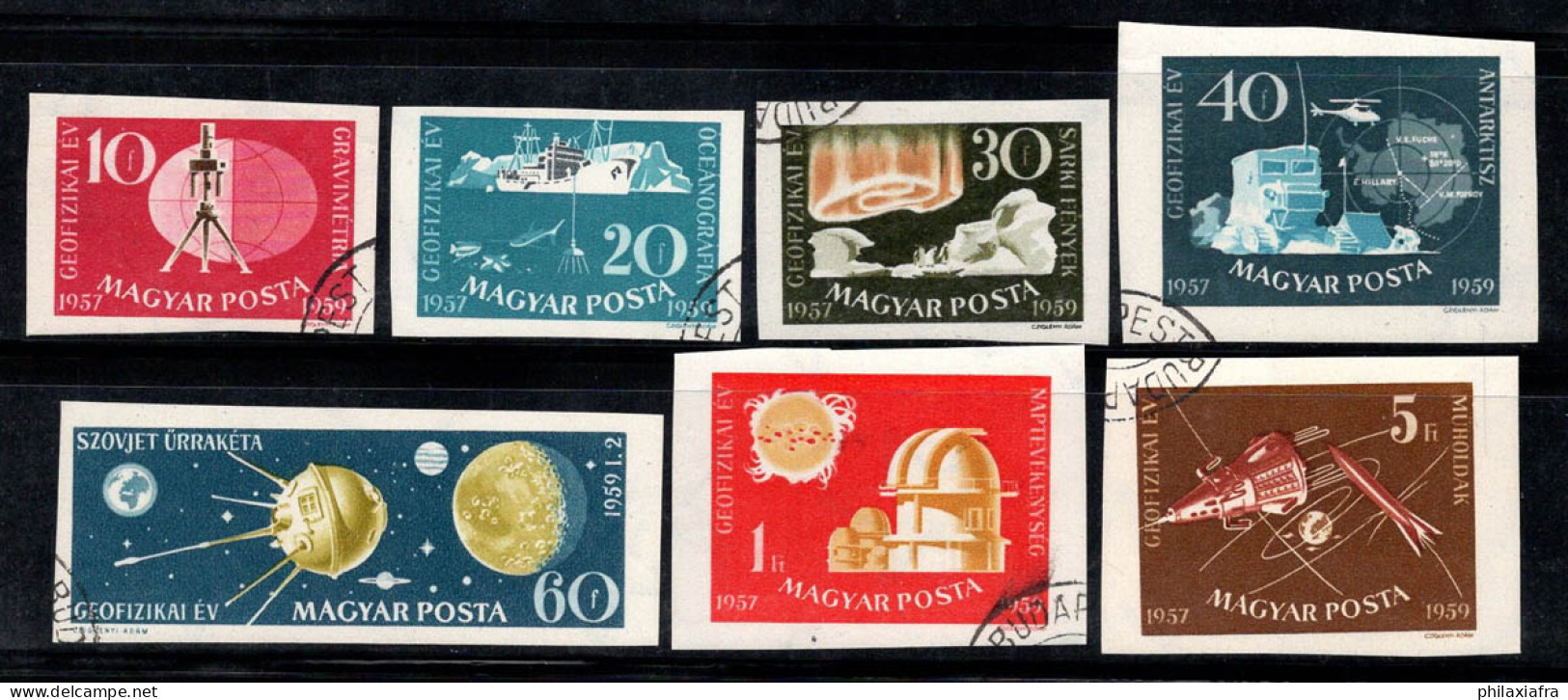 Hongrie 1959 Mi. 1571-77 B Oblitéré 100% Année Géophysique, Navire, Spoutnik... - Used Stamps