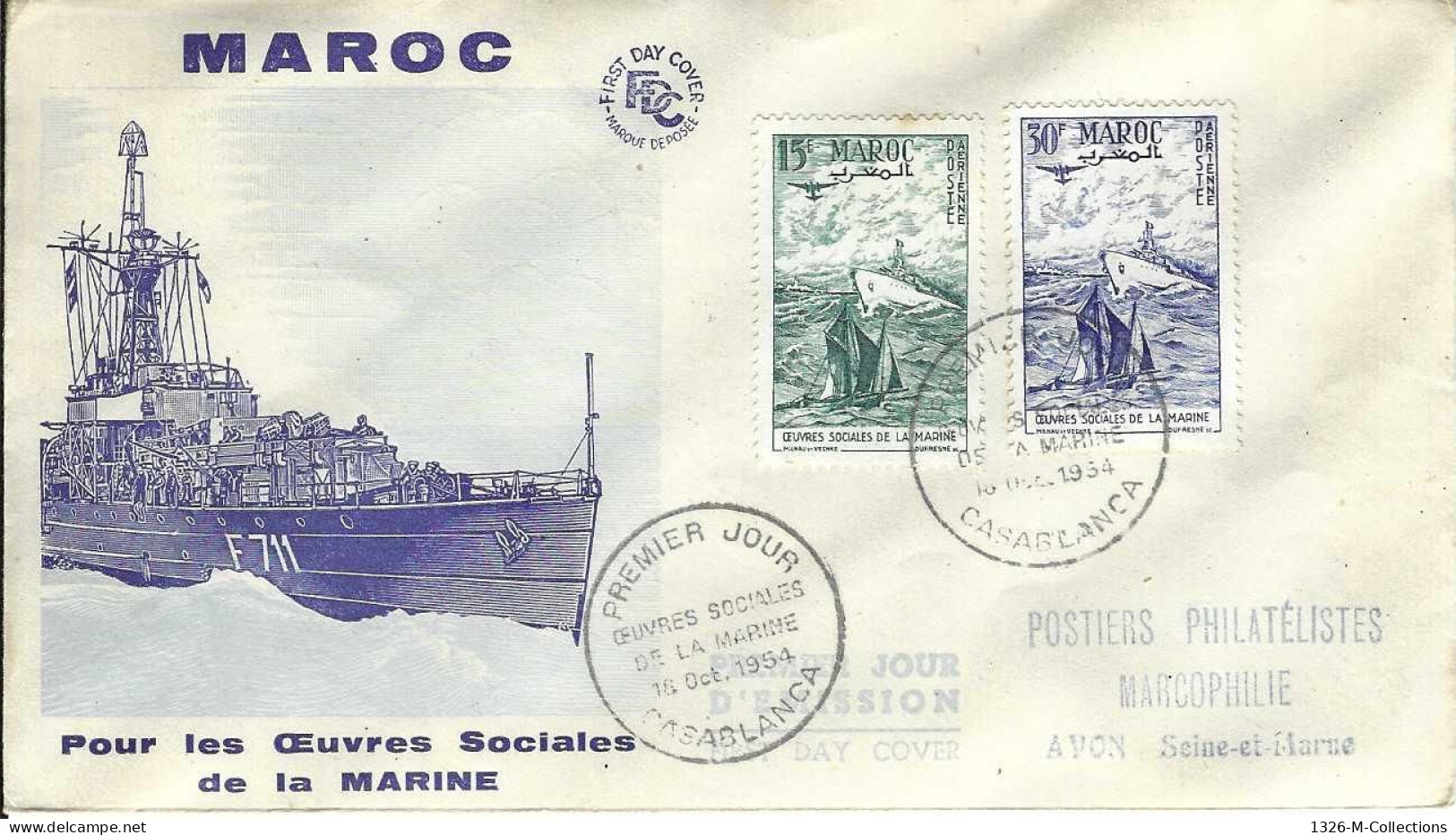 Envellope MAROC 1e Jour N° 98 - 99 Poste Aerienne Ceres - Marokko (1956-...)