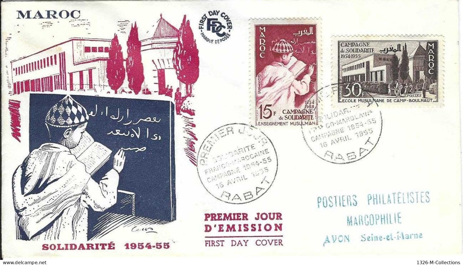 Envellope MAROC 1e Jour N° 340 - 341 Ceres - Morocco (1956-...)