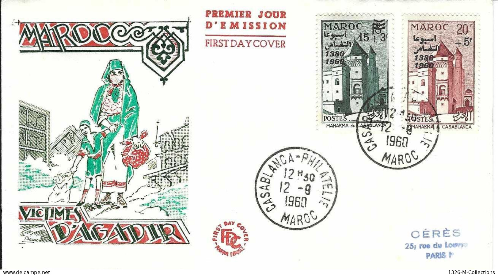 Envellope MAROC 1e Jour N° 411 - 412 Y & T - Maroc (1956-...)