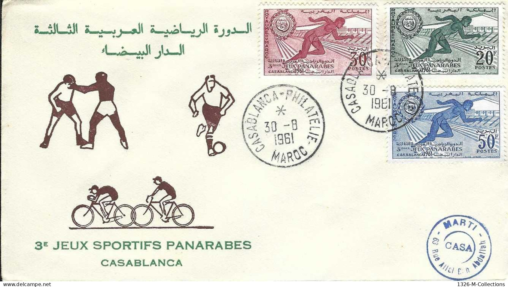 Envellope MAROC 1e Jour N° 421 A 423 Y & T - Morocco (1956-...)