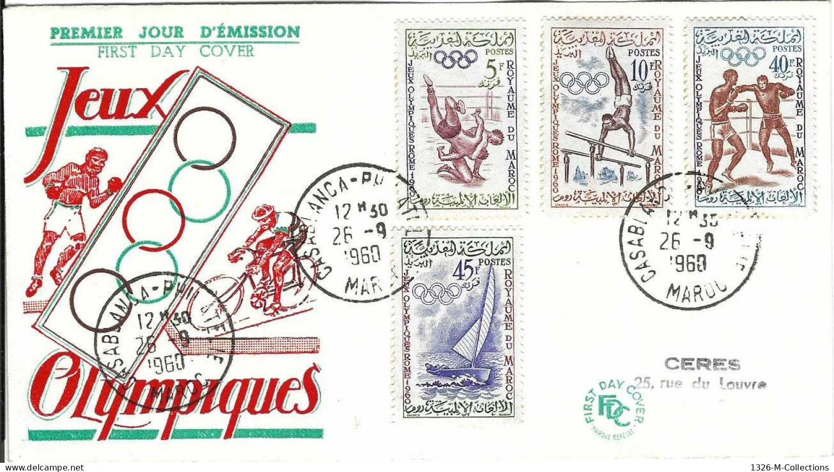 Envellope MAROC 1e Jour N° 413 - 414 - 418 - 419 Y & T - Maroc (1956-...)