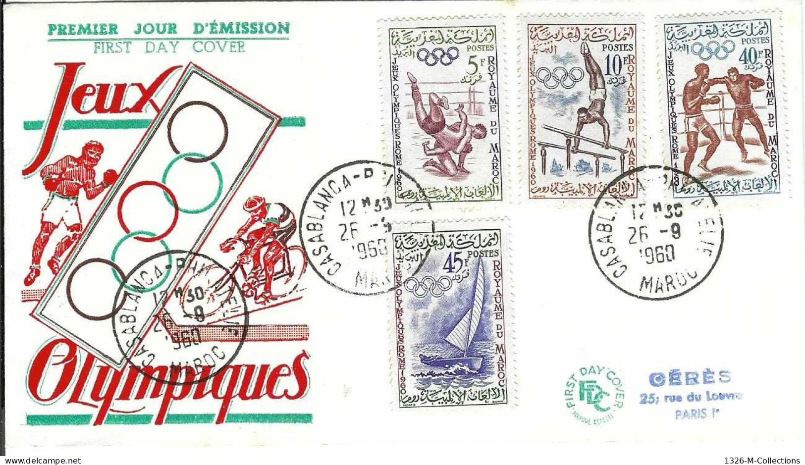 Envellope MAROC 1e Jour N° 413 - 414 - 418 - 419 Y & T - Marokko (1956-...)