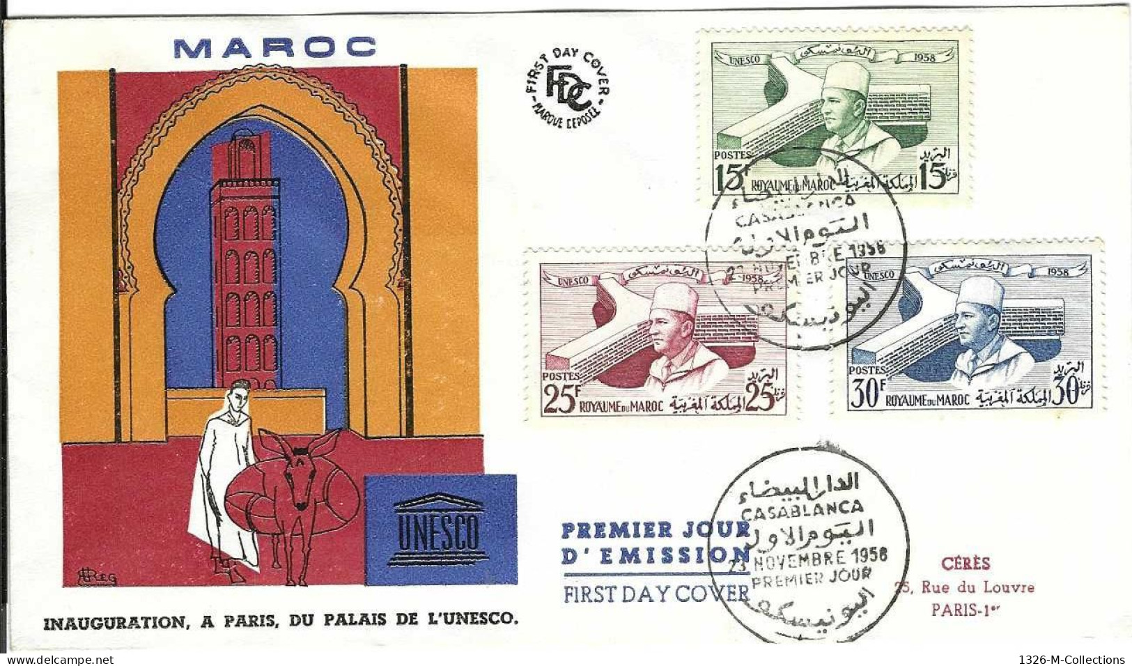 Envellope MAROC 1e Jour N° 386 A 388 Y & T - Maroc (1956-...)