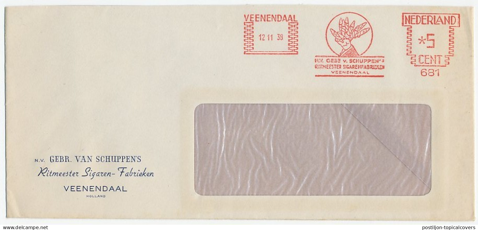 Meter Cover Netherlands 1938 Cigars - Tobacco