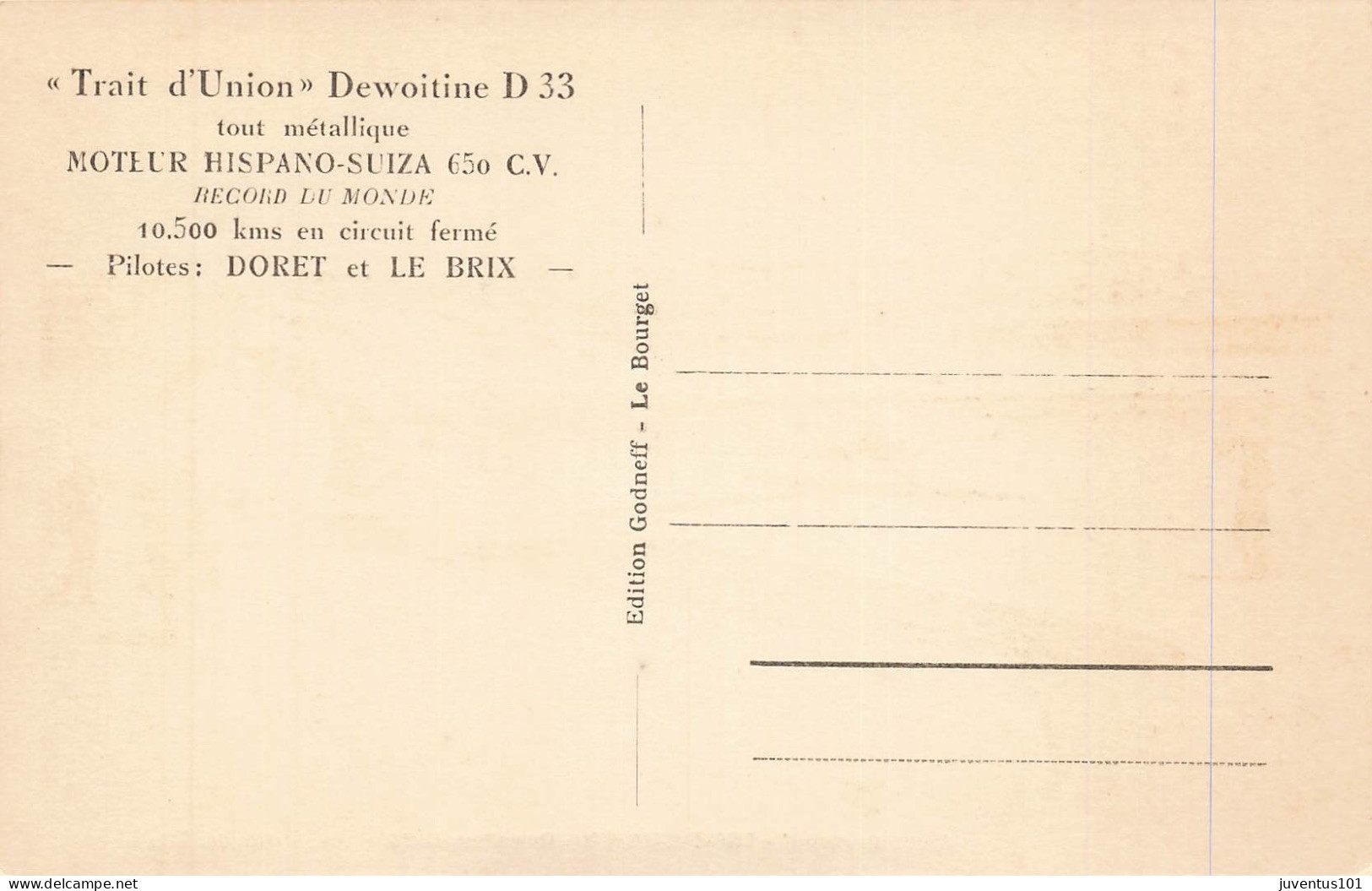 CPA Avion De Record Trait Union-Dewoitine D33        L2848 - 1919-1938: Between Wars