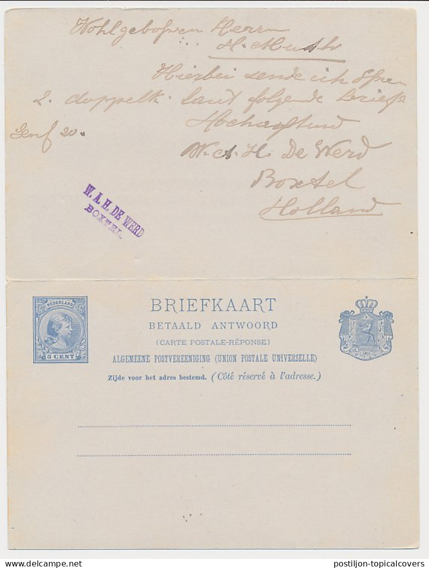 Briefkaart G. 30 Boxtel - Wurzburg Duitsland 1895 - Ganzsachen