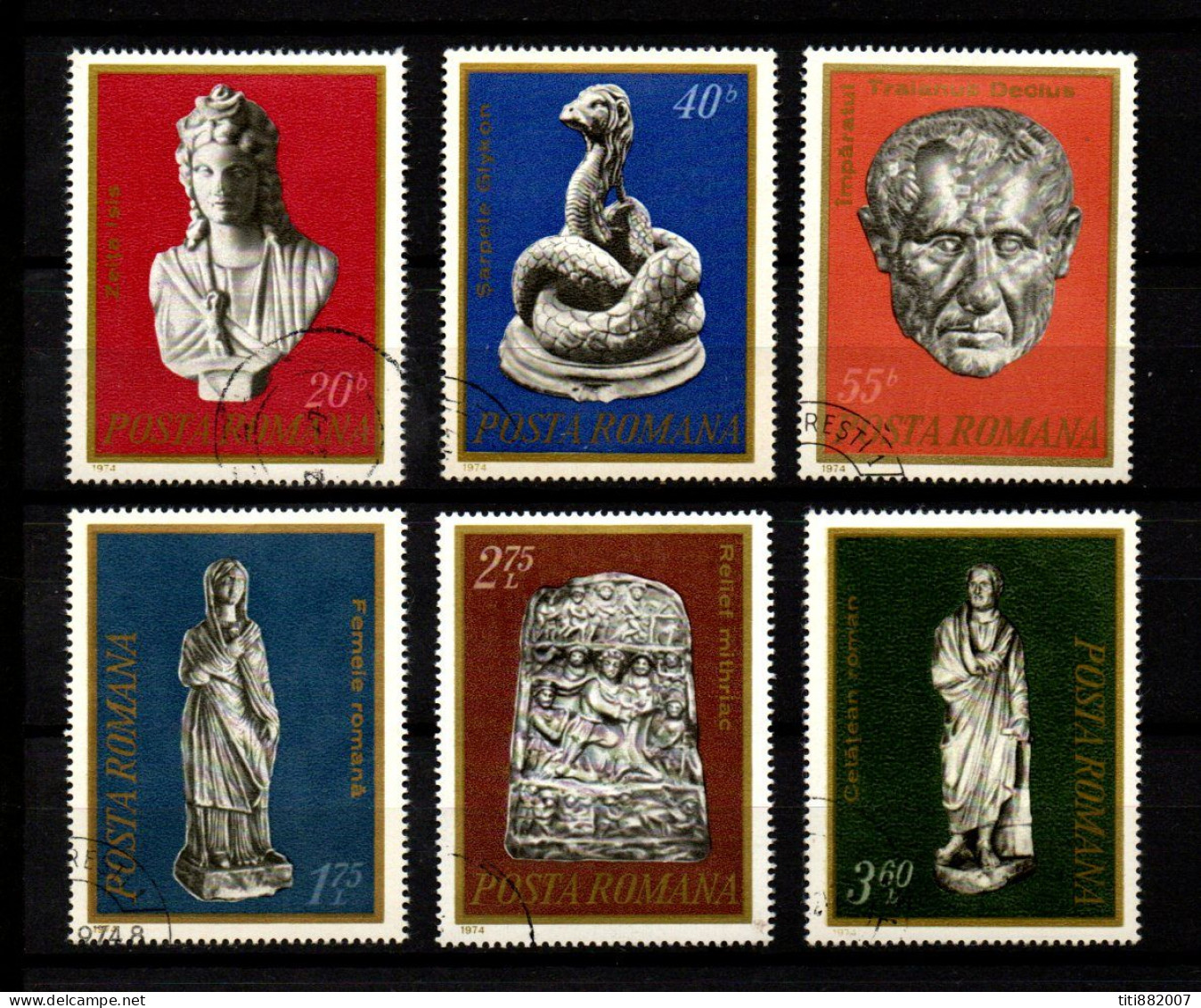 ROUMANIE   -  1974.  Y&T N° 2869 à 2874 . Série Complète.   Sculptures   De L'antiquité. - Used Stamps