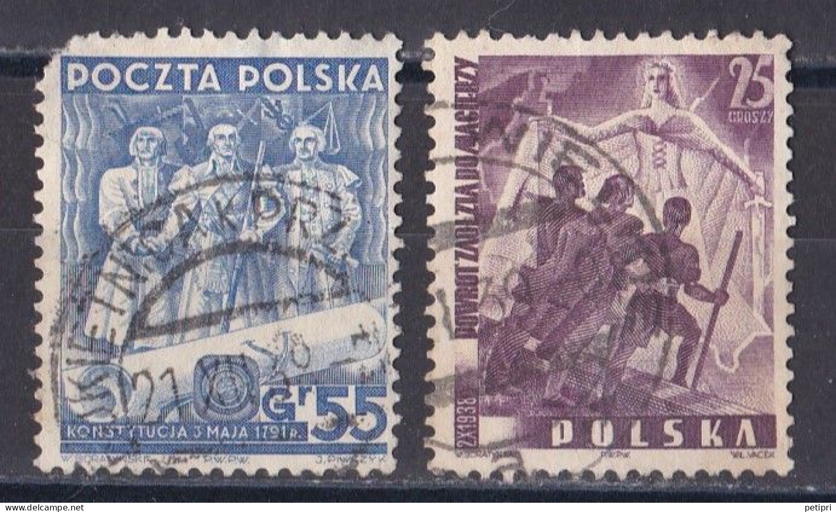 Pologne - République 1919  -  1939   Y & T N °  409  Et  414  Oblitérés - Gebruikt