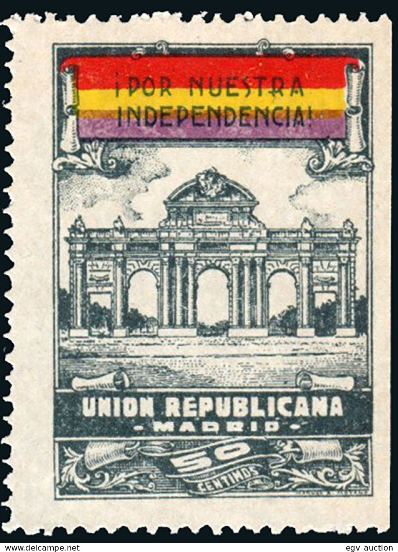 Madrid - Guerra Civil - Em. Local Republicano - Allepuz (*) 16 "50 Cts. Por Nuestra Independencia - Unión Republicana" - Emissions Nationalistes