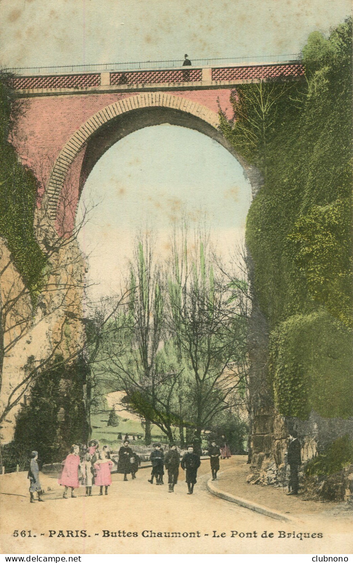 CPA - PARIS - BUTTES CHAUMONT - LE PONT DE BRIQUES - Parcs, Jardins