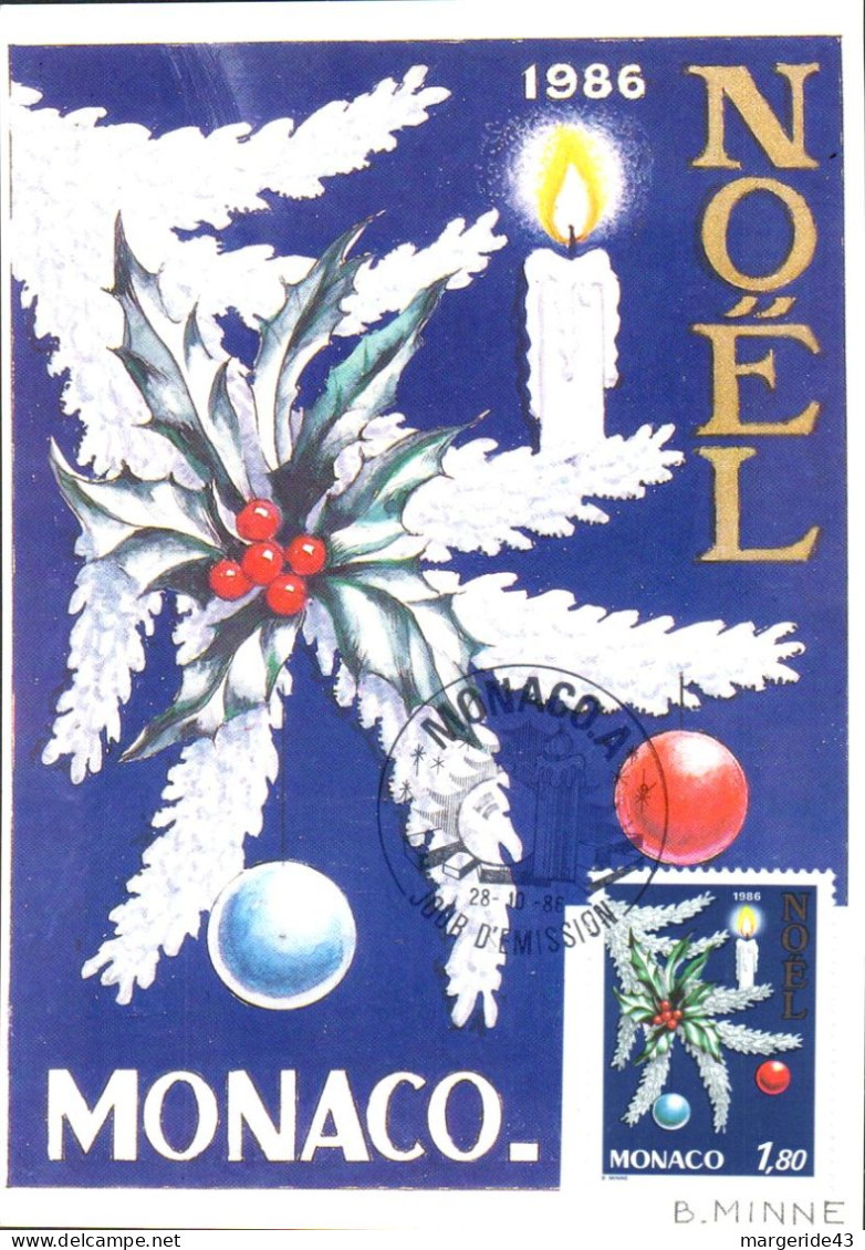 MONACO CARTE MAXIMUM 1986 NOEL - Cartoline Maximum