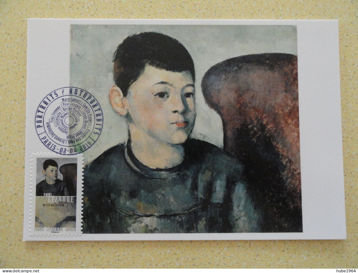 CARTE MAXIMUM CARD PORTRAIT DU FILS DE L'ARTISTE PAR PAUL CEZANNE OPJ PARIS FRANCE - Impressionisme