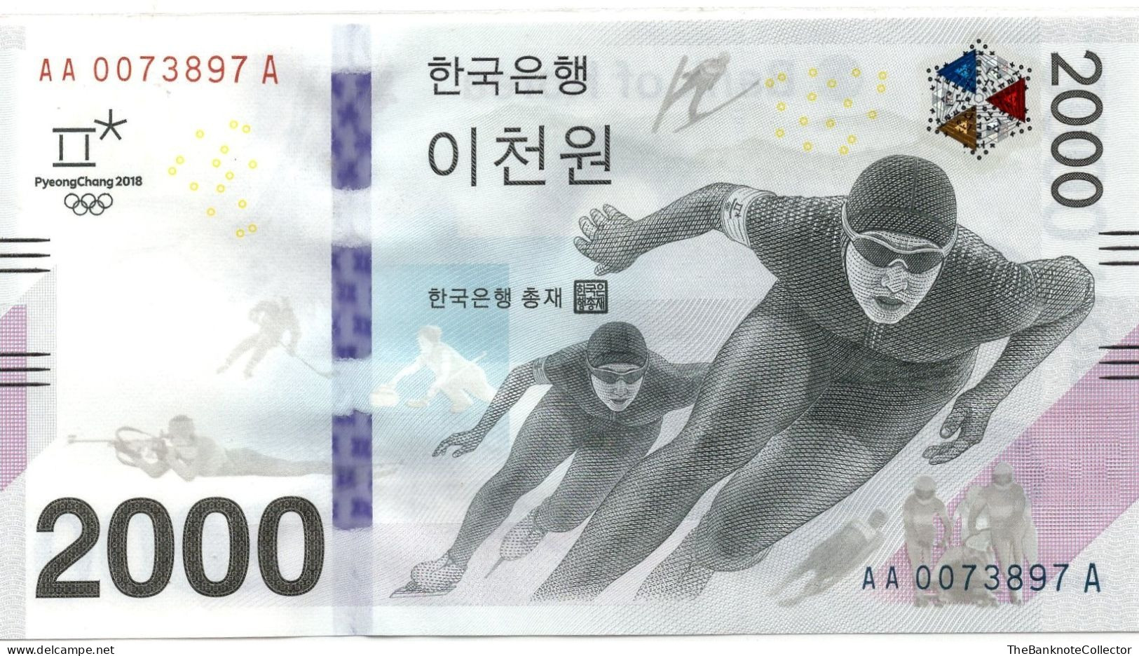 South Korea 2000 Won 2008 Winter Olympics Commemorative P-58 UNC - Korea, South