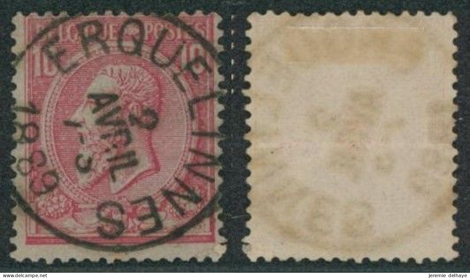 émission 1884 - N°46 Obl Simple Cercle "Erquelinnes" // (AD) - 1884-1891 Léopold II