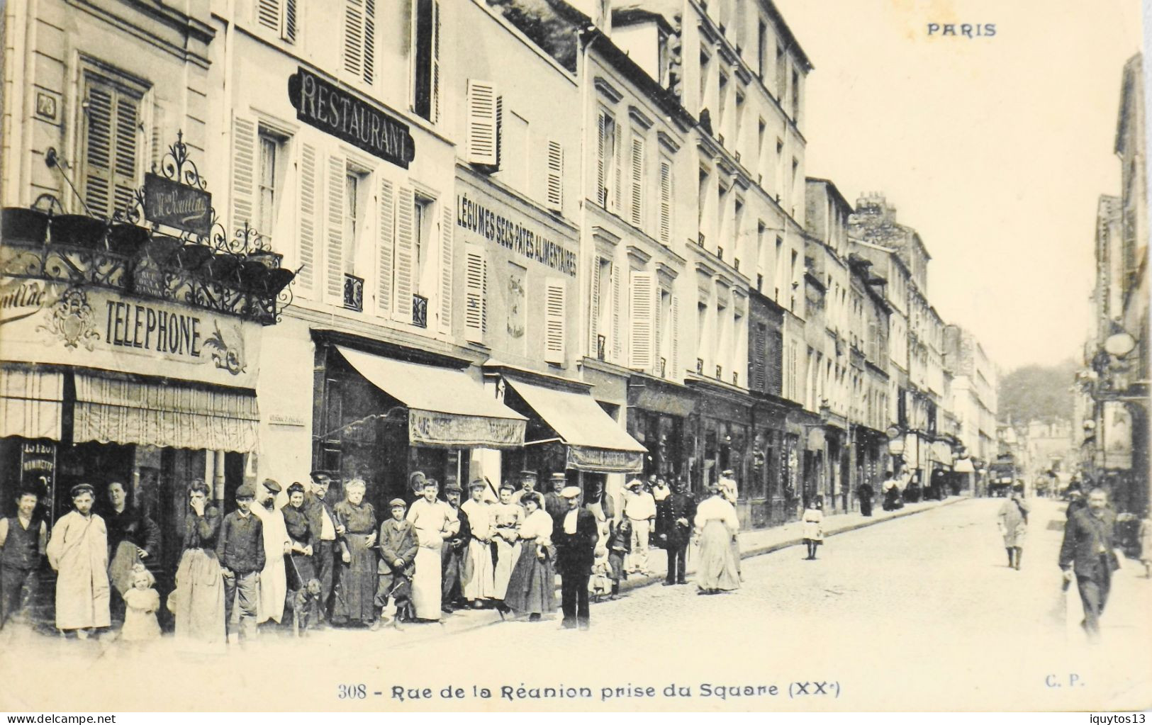 CPA. [75] > PARIS > N° 308 - Rue De La Réunion Prise Du Square - (XXe Arrt.) - 1911 - TBE - Arrondissement: 20