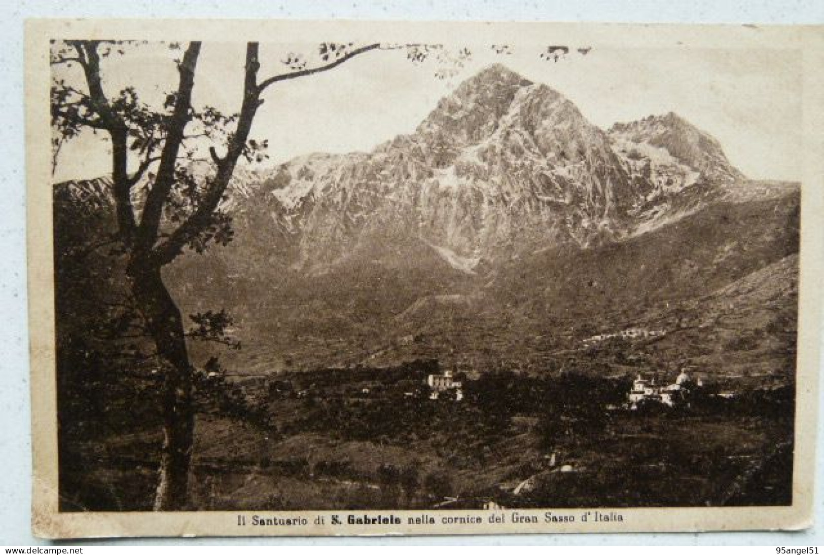 SALUTI DAL SANTUARIO DI S.GABRIELE - IL SANTUARIO NELLA CORNICE DEL GRAN SASSO D'ITALIA 1948 X S.BENEDETTO DEL TRONTO - Teramo