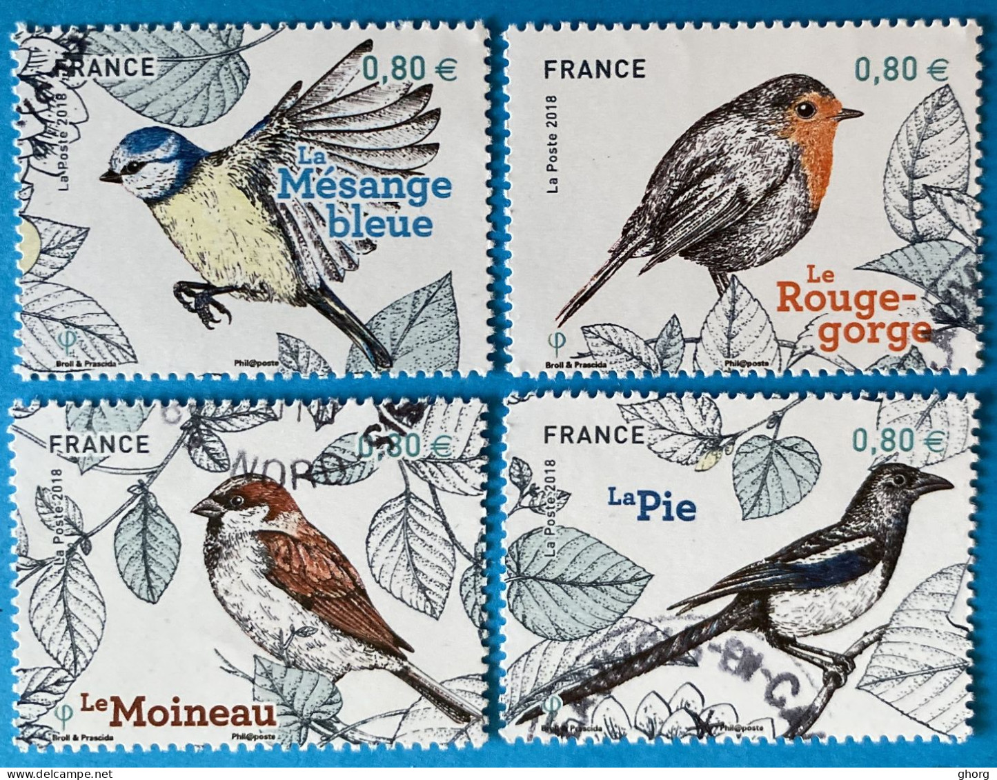 France 2018 : Nature De France, Faune, Oiseaux De Nos Jardins N° 5238 à 5241 Oblitérés - Gebraucht