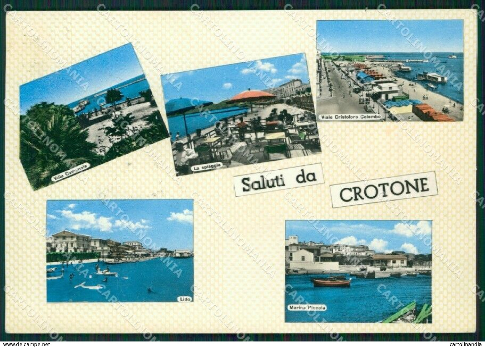 Crotone Città Saluti Da Foto FG Cartolina ZKM7604 - Crotone