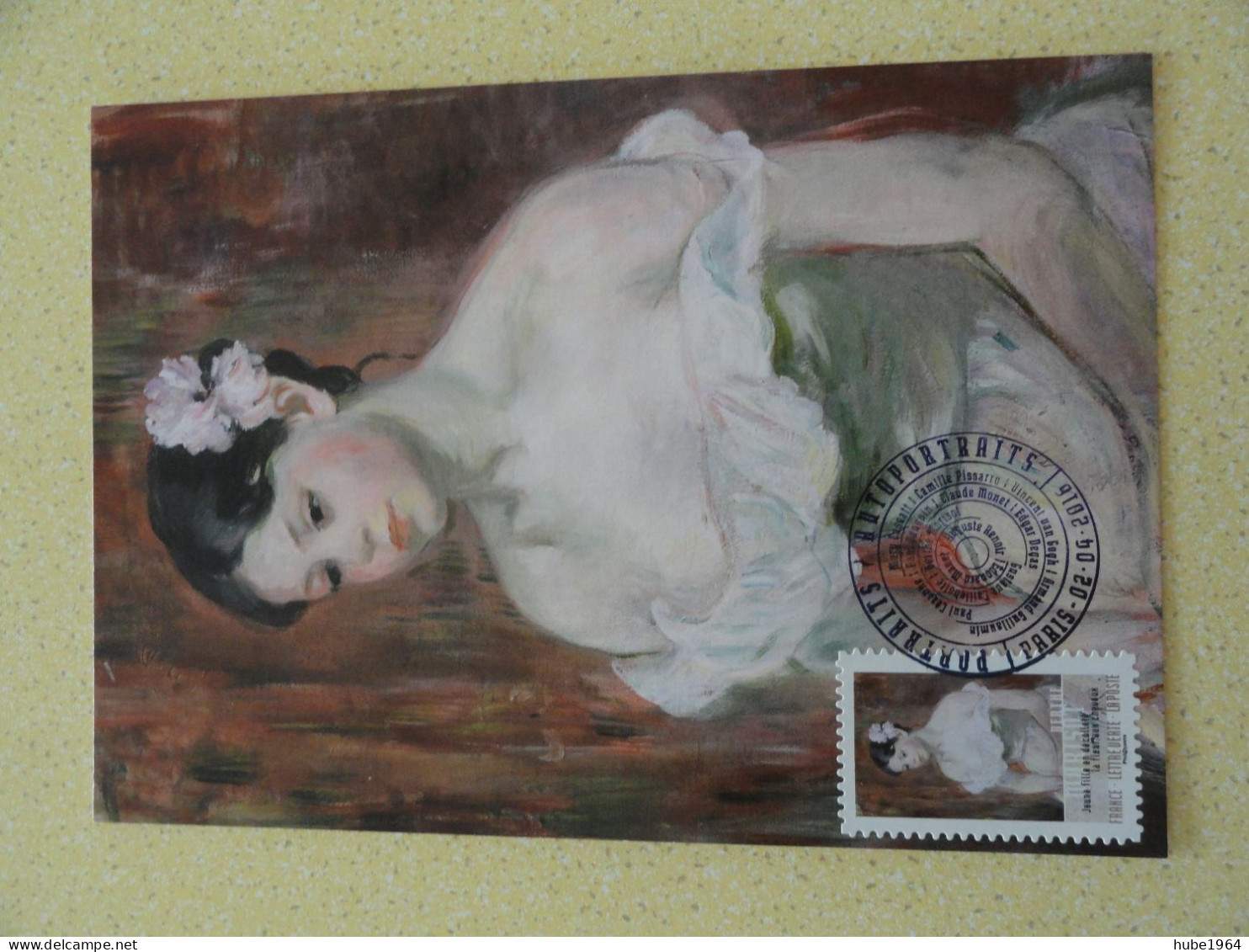 CARTE MAXIMUM CARD JEUNE FILLE AU DECOLLETE PAR BERTHE MORISOT OPJ PARIS FRANCE - Impresionismo