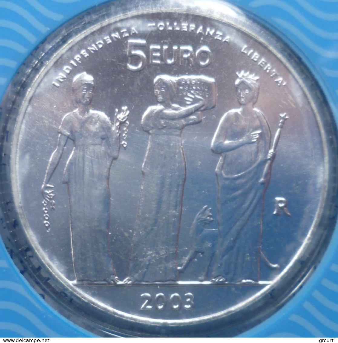 San Marino - 2003 - Serie Zecca - Con 5 € Argento "Indipendenza-Tolleranza-Libertà" - San Marino