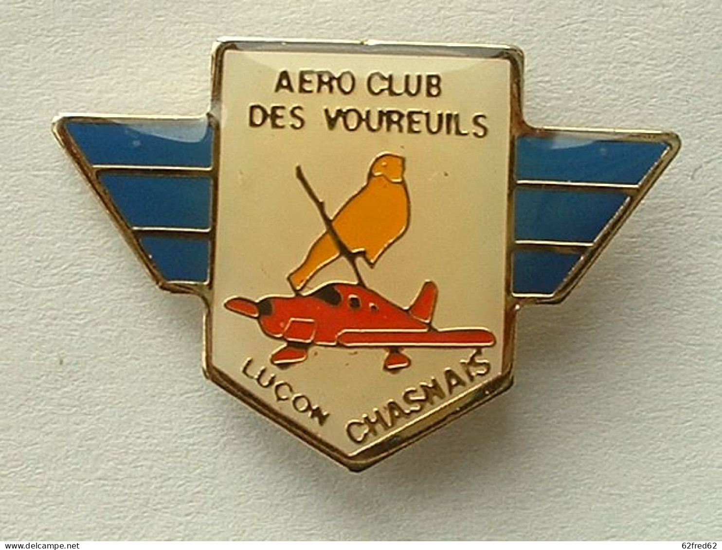 Pin's AVION - AERO CLUB DES VOUREUILS - LUCON CHASNAIS - Luftfahrt