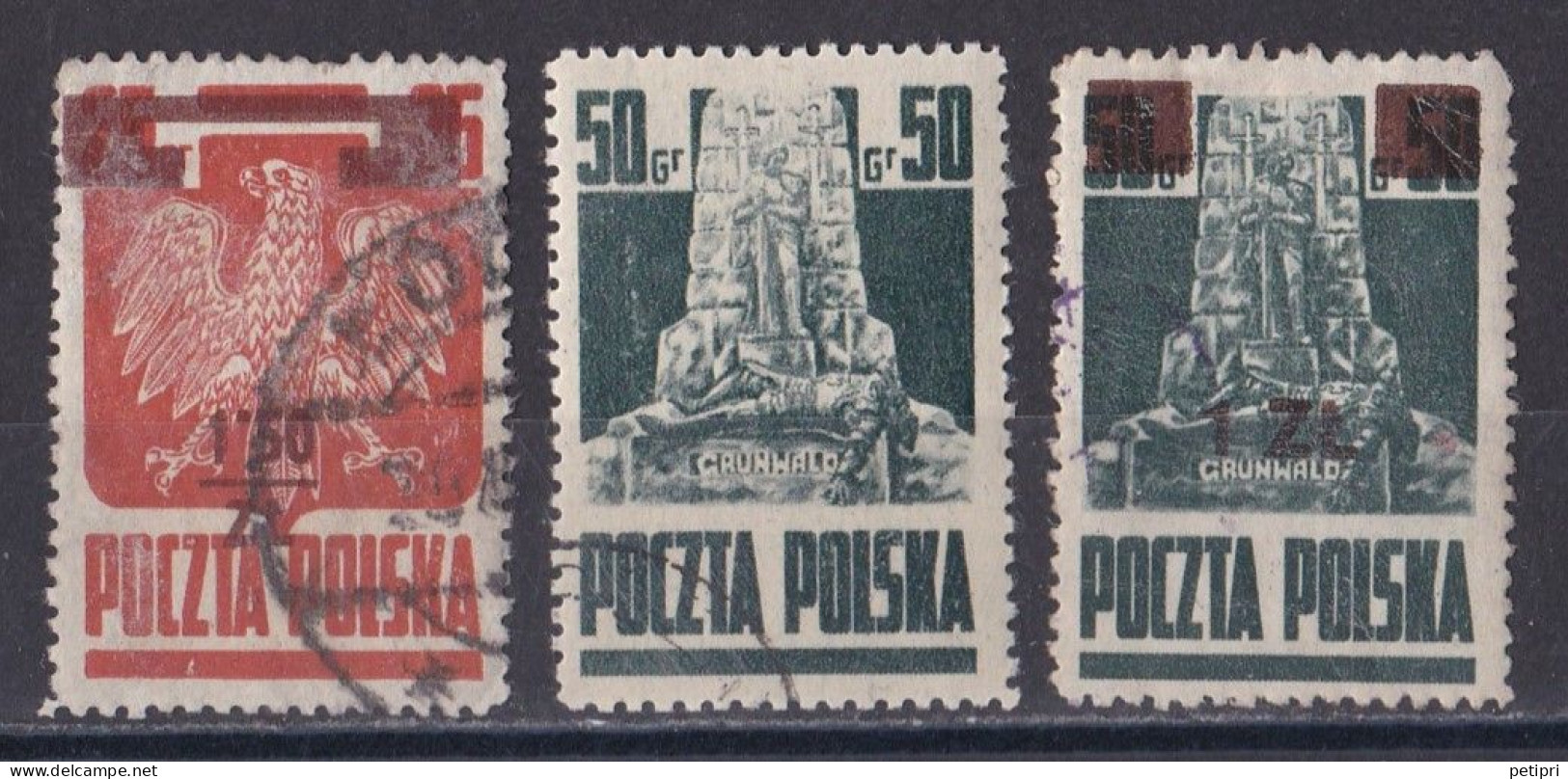 Pologne - République 1944 - 1960   Y & T N °  431  432   433  Oblitérés - Oblitérés