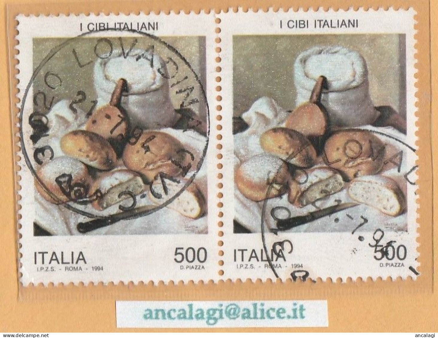 USATI ITALIA 1994 - Ref.0686C "CIBI ITALIANI" 1 Val. Da L.500 In Coppia - - 1991-00: Used