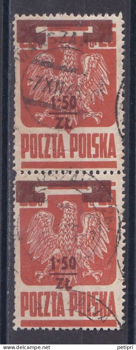 Pologne - République 1944 - 1960   Y & T N °  431  Paire Oblitérée - Gebruikt
