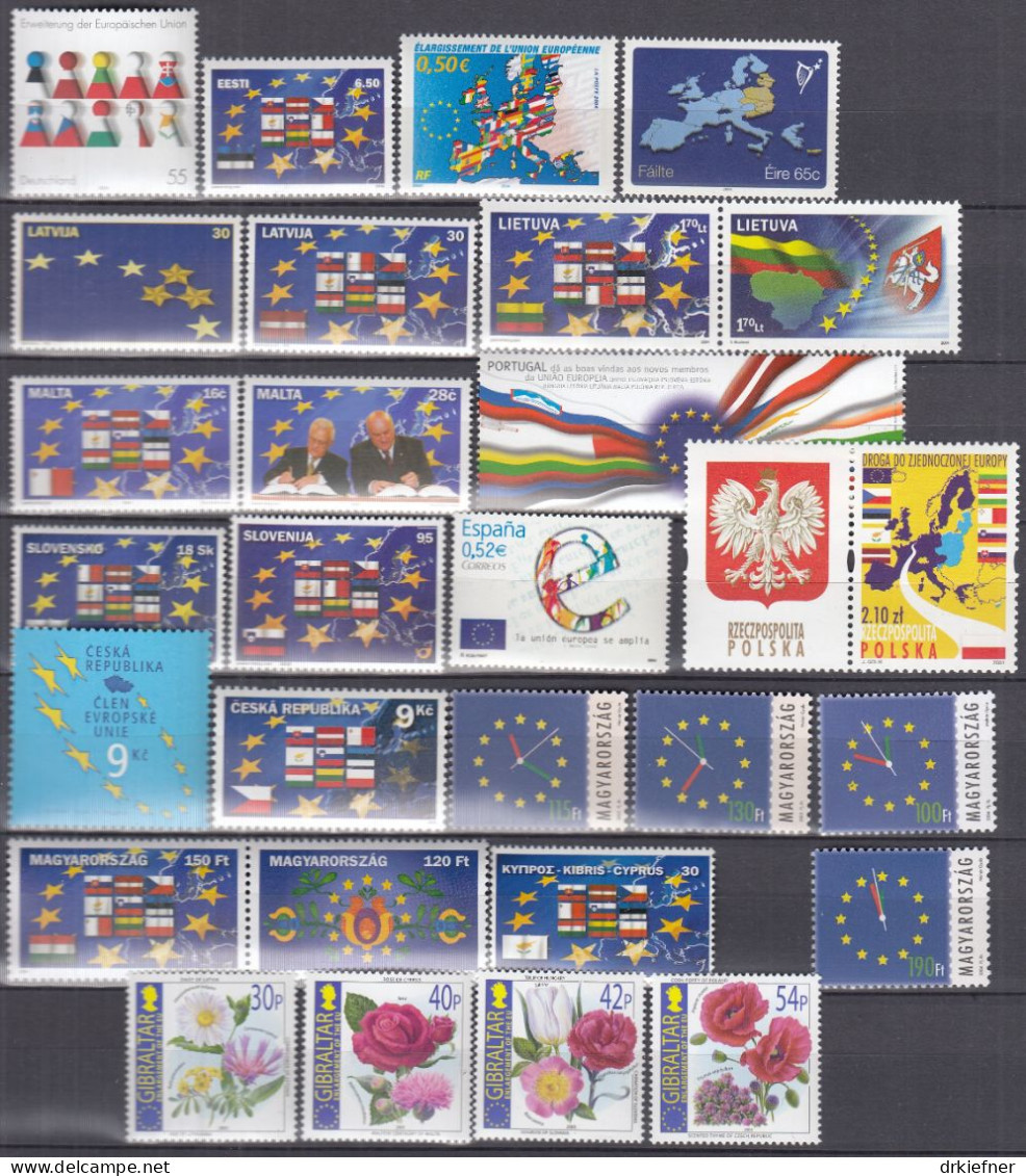 Europa CEPT Mitläuferausgabe, 28 Marken, Postfrisch **, Erweiterung Der Europäischen Union, 2004 - 2004